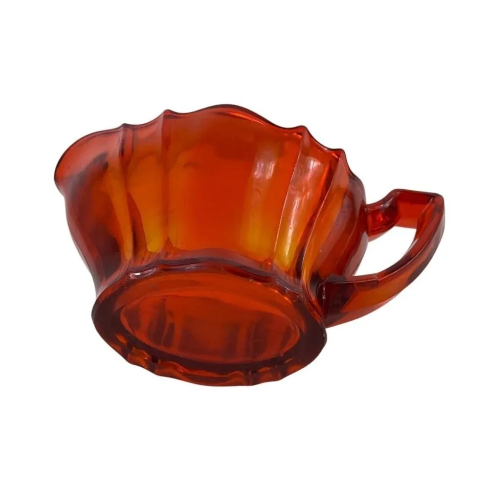 Vintage Tiffin Glass Tangerine Orange Creamer - Picture 8 of 10